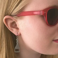 Outlet Champagne Glitter Drop Earrings - Silver Essential Earrings