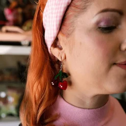 Hot Cherry Kiss Earrings Earrings