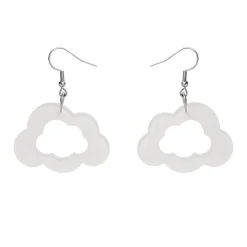 Best Sale Cloud Glitter Resin Drop Earrings - White Essential Earrings