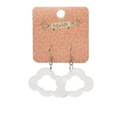 Best Sale Cloud Glitter Resin Drop Earrings - White Essential Earrings