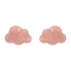Online Cloud Solid Glitter Resin Stud Earrings - Pink Essential Earrings