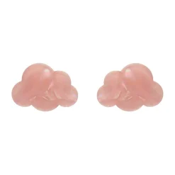 Online Cloud Solid Glitter Resin Stud Earrings - Pink Essential Earrings