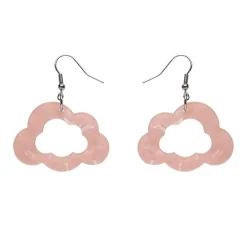 Sale Cloud Solid Glitter Resin Drop Earrings - Pink Essential Earrings