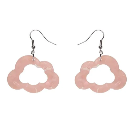 Sale Cloud Solid Glitter Resin Drop Earrings - Pink Essential Earrings
