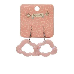 Sale Cloud Solid Glitter Resin Drop Earrings - Pink Essential Earrings