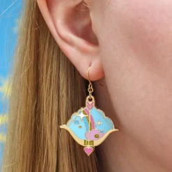 Best Sale Cupid'S Aim Enamel Drop Earrings Enamel Earrings