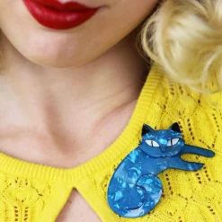 New Curling Cassandra Cat Brooch Brooches