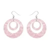 Store Double Hoop Ripple Drop Earrings - Pink Essential Earrings