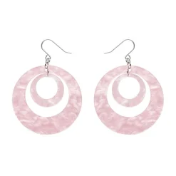 Store Double Hoop Ripple Drop Earrings - Pink Essential Earrings