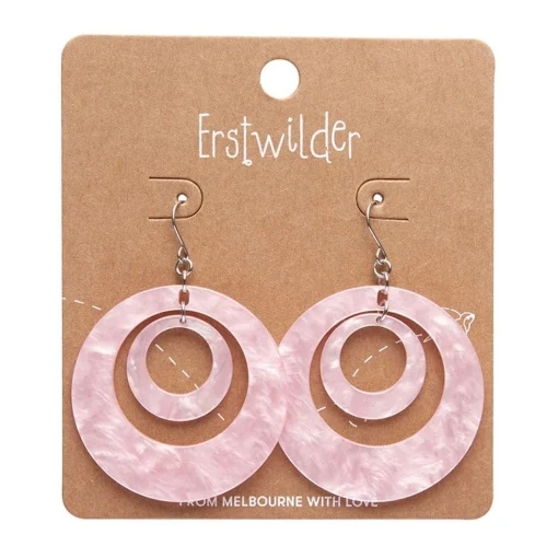 Store Double Hoop Ripple Drop Earrings - Pink Essential Earrings