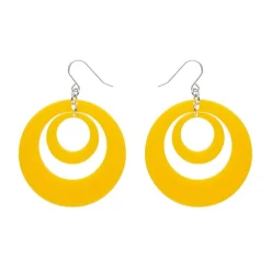 Store Double Hoop Solid Drop Earrings - Yellow Essential Earrings