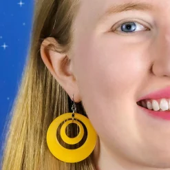 Store Double Hoop Solid Drop Earrings - Yellow Essential Earrings