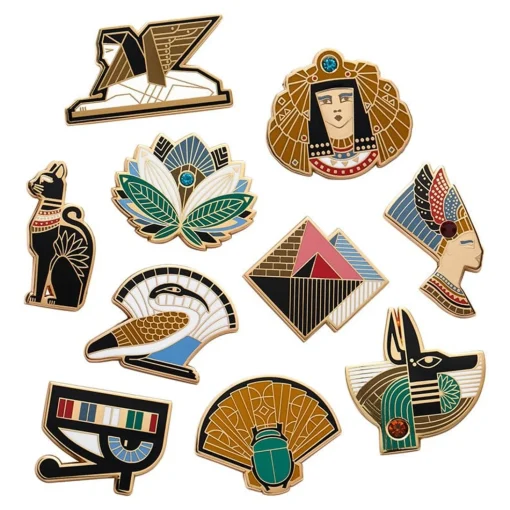 Fashion Egyptian Revival Enamel Pin Pack - 10 Piece Enamel Pins