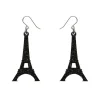 Hot Eiffel Tower Glitter Resin Drop Earrings - Black Essential Earrings