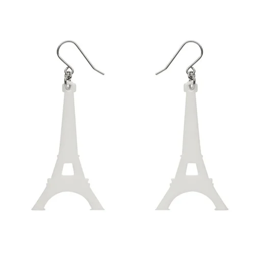 Online Eiffel Tower Solid Resin Drop Earrings - White Essential Earrings