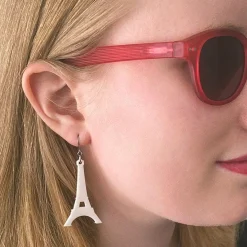 Online Eiffel Tower Solid Resin Drop Earrings - White Essential Earrings