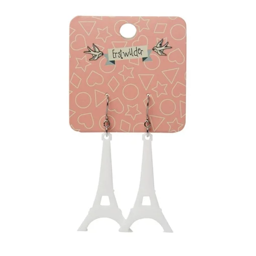 Online Eiffel Tower Solid Resin Drop Earrings - White Essential Earrings