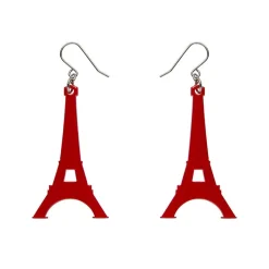 Best Eiffel Tower Solid Resin Drop Earrings - Red Essential Earrings