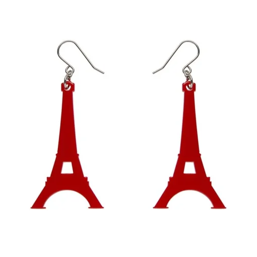 Best Eiffel Tower Solid Resin Drop Earrings - Red Essential Earrings