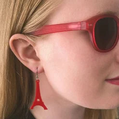 Best Eiffel Tower Solid Resin Drop Earrings - Red Essential Earrings