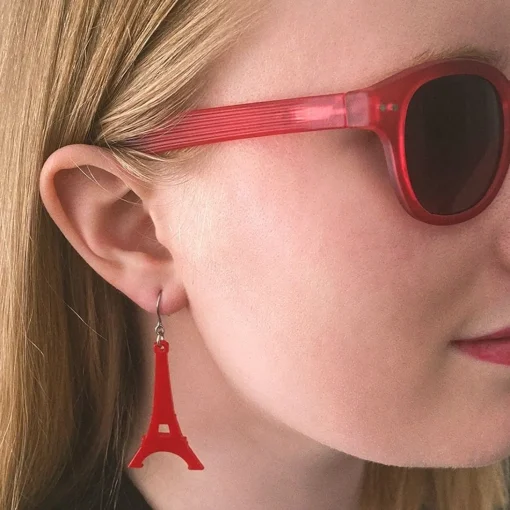 Best Eiffel Tower Solid Resin Drop Earrings - Red Essential Earrings