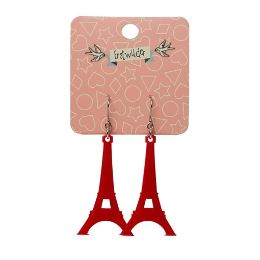Best Eiffel Tower Solid Resin Drop Earrings - Red Essential Earrings