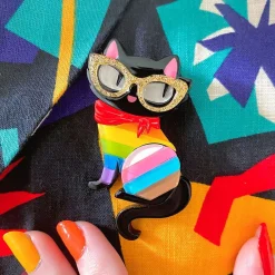 Store Elissa The Rainbow Cat Brooch Brooches