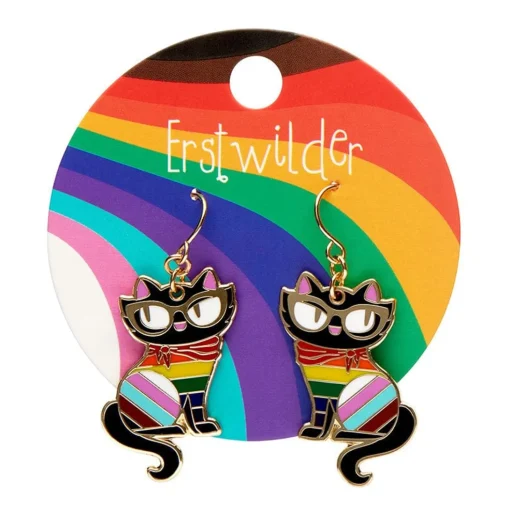 Best Elissa The Rainbow Cat Enamel Drop Earrings Enamel Earrings