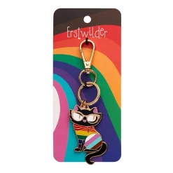 Hot Elissa The Rainbow Cat Enamel Key Ring Enamel Key Rings