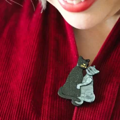 Cheap Feline Embrace Brooch Brooches