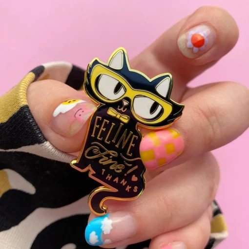 Online Feline Fine Enamel Pin Enamel Pins