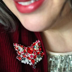 Online Flora Fox Face Stone Set Crystal Brooch Brooches
