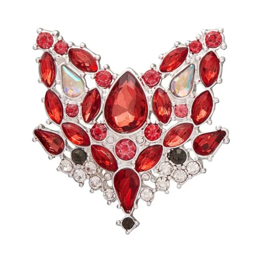 Online Flora Fox Face Stone Set Crystal Brooch Brooches