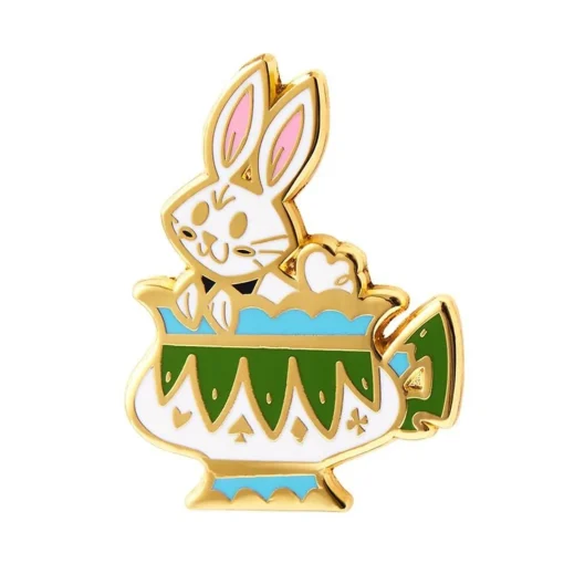 Sale Follow The White Rabbit Enamel Pin Enamel Pins