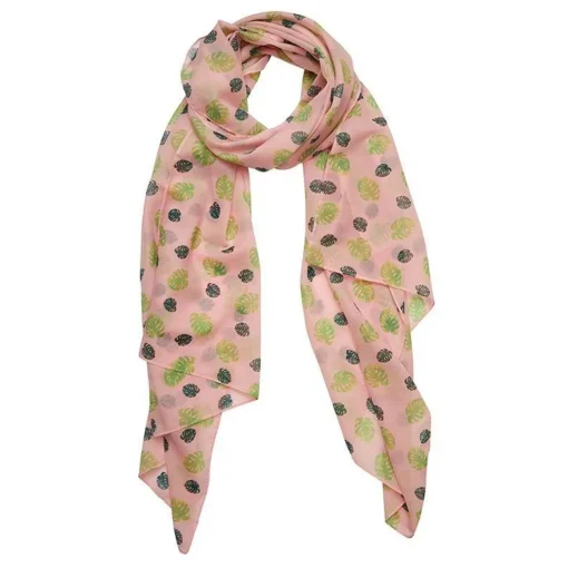 Store Fronds Of Fancy Monstera Large Neck Scarf Scarves