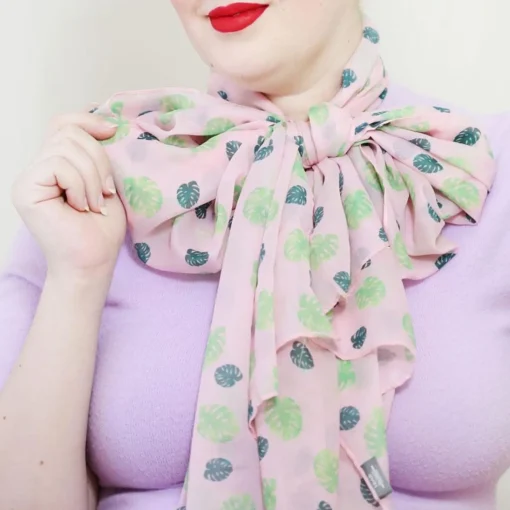 Store Fronds Of Fancy Monstera Large Neck Scarf Scarves
