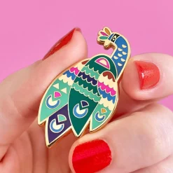 Best Good Tidings Peacock Enamel Pin Enamel Pins