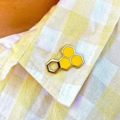 Sale Happy Honeycomb Enamel Pin Enamel Pins