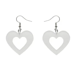 Cheap Heart Bubble Resin Drop Earrings - White Essential Earrings