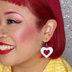 Cheap Heart Bubble Resin Drop Earrings - White Essential Earrings