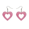Store Heart Glitter Resin Drop Earrings - Pink Essential Earrings