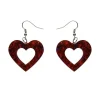 Flash Sale Heart Lava Resin Drop Earrings - Red Essential Earrings