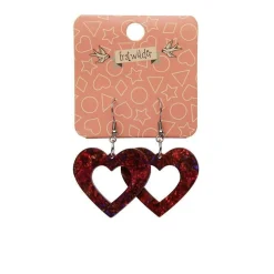Flash Sale Heart Lava Resin Drop Earrings - Red Essential Earrings