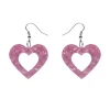 Store Heart Ripple Resin Drop Earrings - Mauve Essential Earrings