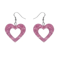 Store Heart Ripple Resin Drop Earrings - Mauve Essential Earrings