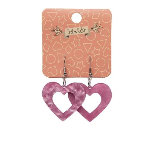 Store Heart Ripple Resin Drop Earrings - Mauve Essential Earrings