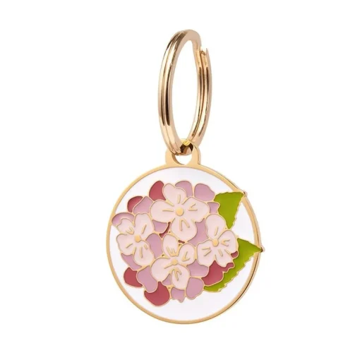 Hot Heartfelt Hydrangea Enamel Pet Charm Enamel Key Rings