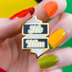 Shop He/Him Pronoun Enamel Pin Enamel Pins