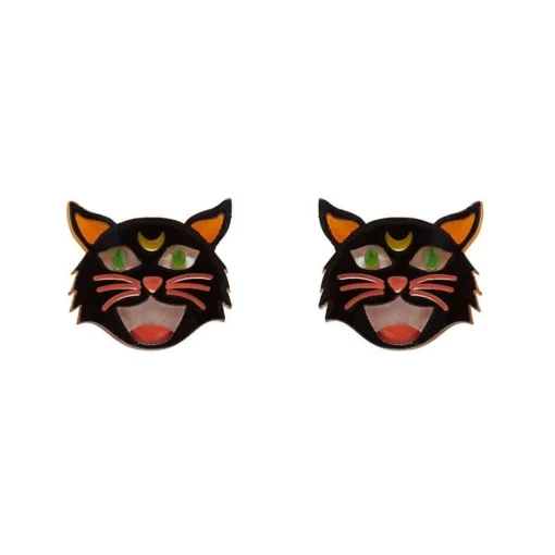 Fashion Hex Kitten Earrings Earrings