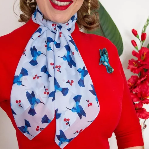 Cheap Hyacinth Hummingbird Head Scarf Scarves